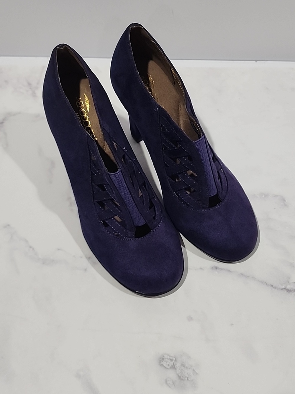 Aerosoles Heel Rest Purple Heels Pump Slip On